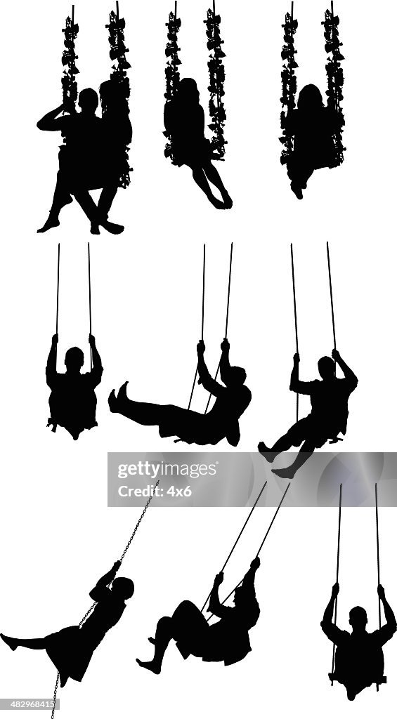People Swinging On Rope Swing High-Res Vector Graphic - Getty Images