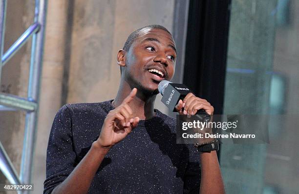 Actor Jerrod Carmichael talks about his new NBC show 'The Carmichael Show' during AOL Build Speaker Series Presents Jerrod Carmichael at AOL Studios...