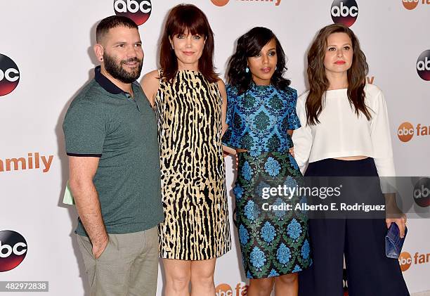 Actors Guillermo Diaz, Bellamy Young, Kerry Washington and Katie Lowes attend Disney ABC Television Group's 2015 TCA Summer Press Tour at the Beverly...