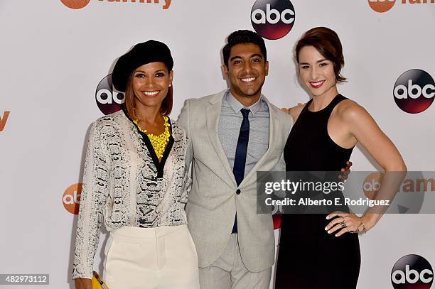 Actors Salli Richardson-Whitfield, Ritesh Rajan and Allison Scagliotti attend Disney ABC Television Group's 2015 TCA Summer Press Tour at the Beverly...