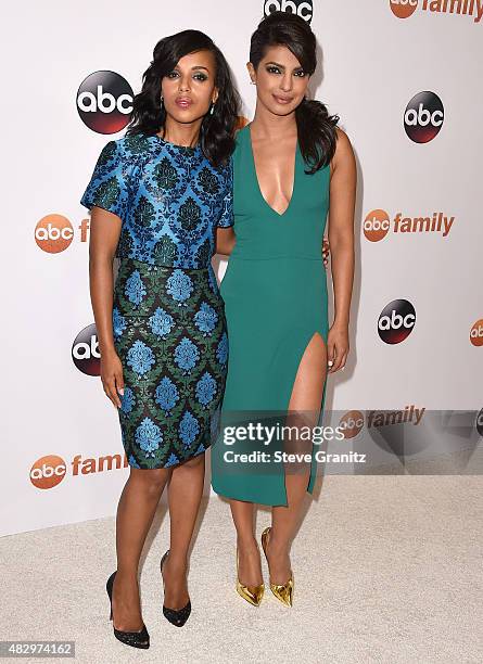 Kerry Washington and Priyanka Chopra arrives at the Disney ABC Television Group's 2015 TCA Summer Press Tour on August 4, 2015 in Beverly Hills,...