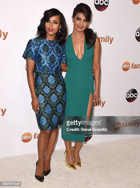 Kerry Washington and Priyanka Chopra arrives at the Disney ABC Television Group's 2015 TCA Summer Press Tour on August 4, 2015 in Beverly Hills,...