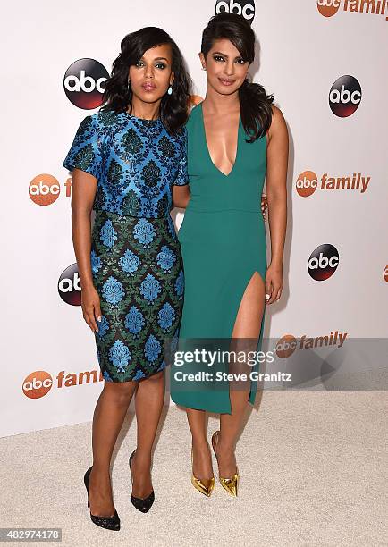 Kerry Washington and Priyanka Chopra arrives at the Disney ABC Television Group's 2015 TCA Summer Press Tour on August 4, 2015 in Beverly Hills,...