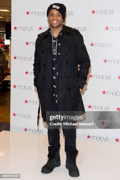 Singer Mack Wilds visits Macy's Herald Square on April 5, 2014 in New York City.