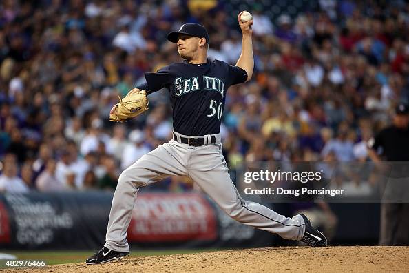 Rob Rasmussen Baseball Relief pitcher Rob Rasmussen of the Seattle Mariners delivers against ...
