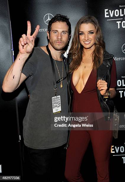 Visual artist Gregory Siff and model Alyssa Arce attend the Mercedes-Benz 2015 Evolution Tour on August 4, 2015 in Los Angeles, California.