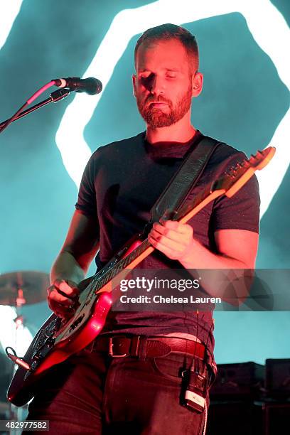 Musician Will Farquarson of Bastille performs onstage during the Mercedes-Benz 2015 Evolution Tour on August 4, 2015 in Los Angeles, California.