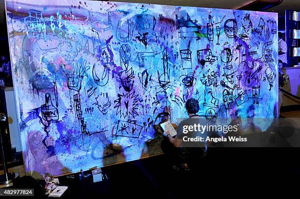 Artist Gregory Siff creates art live during the Mercedes-Benz 2015 Evolution Tour on August 4, 2015 in Los Angeles, California.