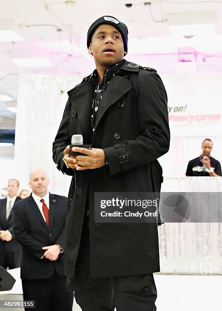 Actor/ singer Tristan 'Mack' Wilds performs at Macy's Herald Square on April 5, 2014 in New York City.