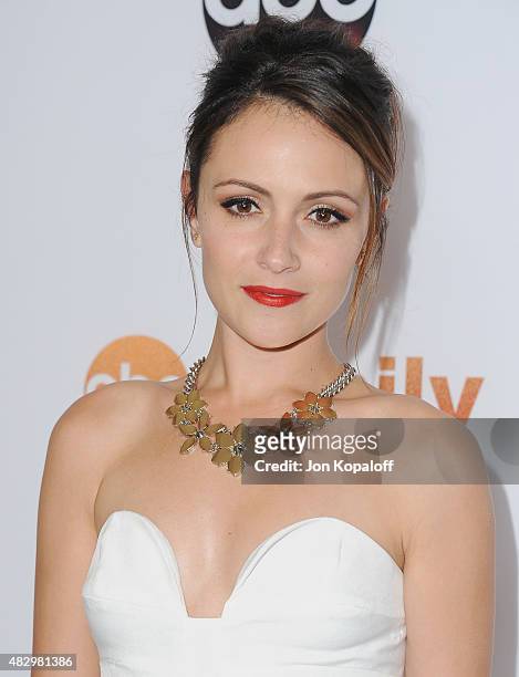 Actress Italia Ricci arrives at Disney ABC Television Group's 2015 TCA Summer Press Tour at the Beverly Hilton Hotel on August 4, 2015 in Beverly...