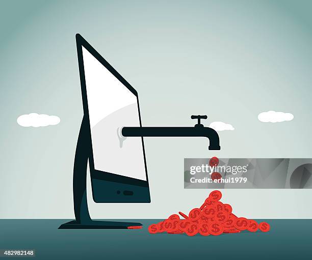 computer hoe - garbage pile stock illustrations