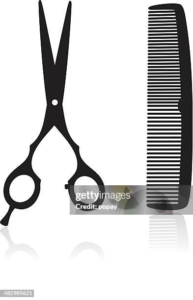 illustrazioni stock, clip art, cartoni animati e icone di tendenza di parrucchiere - forbici per parrucchieri
