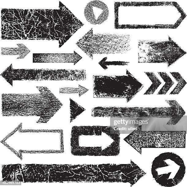 illustrations, cliparts, dessins animés et icônes de flèches de grunge - obsolète