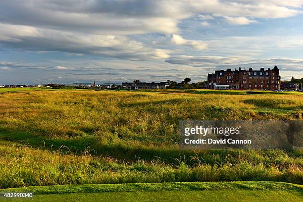 The 457 yards par 4, 18th hole on the Old Course at Royal Troon the venue for the 2016 Open Championship on July 29, 2015 in Troon, Scotland.