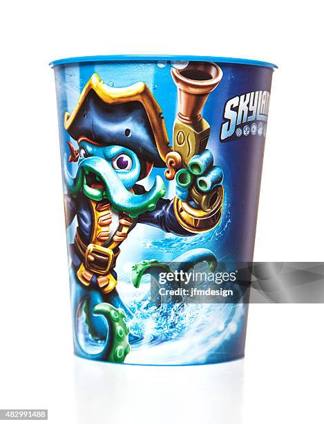 skylanders wash buckler character plastic cup - skylanders stock pictures, royalty-free photos & images