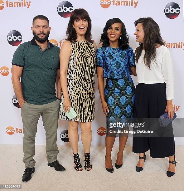 Actors Guillermo Daz, Bellamy Young, Kerry Washington and Katie Lowes arrive at the Disney ABC Television Group's 2015 TCA Summer Press Tour on...