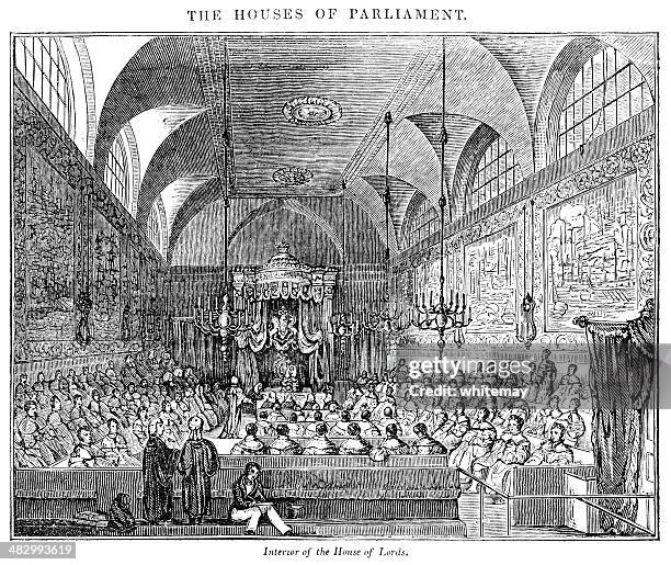 das house of lords einrichtung in 1833 - house of lords stock-grafiken, -clipart, -cartoons und -symbole
