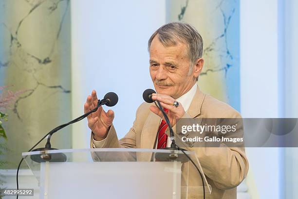Mustafa Dzhemilev, leader of the Crimean Tatar's National Movement and a former Soviet dissident speech during Solidarity Awards Gala on August 4,...