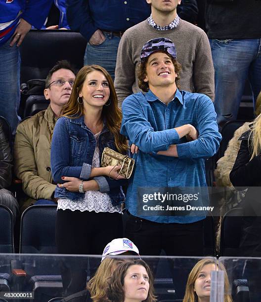 Annie Rogers and Nick Goepper attend Ottawa Senators vs New York Rangers game at Madison Square Garden on April 5, 2014 in New York City.