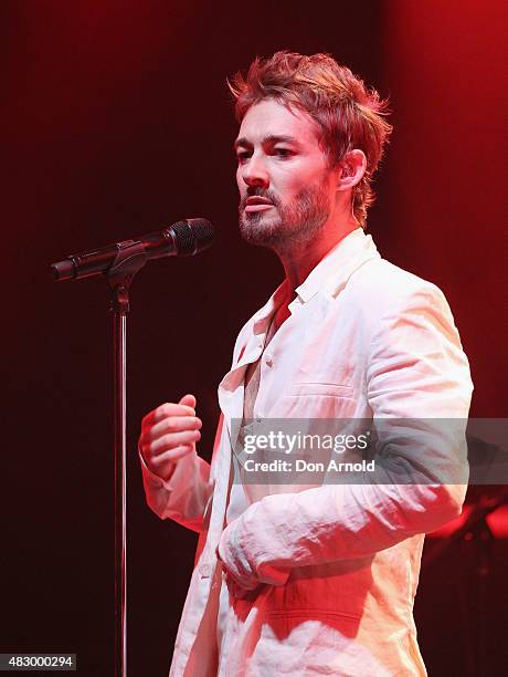 Daniel Johns performs live during the David Jones Spring/Summer 2015 Fashion Launch on August 5, 2015 in Sydney, Australia.