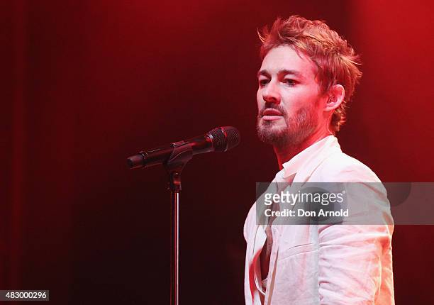 Daniel Johns performs live during the David Jones Spring/Summer 2015 Fashion Launch on August 5, 2015 in Sydney, Australia.