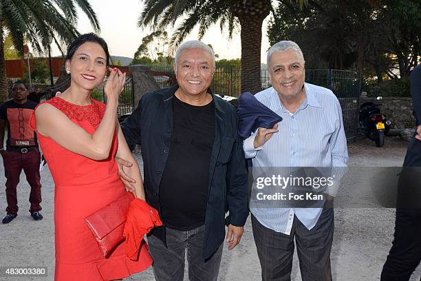 Guest, Francois Bennaceur and Enrico Macias attend the 'Fight Night 2015' Gala Show at La Citadelle de Saint Tropez on on August 4, 2015 in...