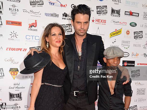 Manu Lanvin and members of his band attend the 'Fight Night 2015' Gala Show at La Citadelle de Saint Tropez on on August 4, 2015 in Saint-Tropez,...