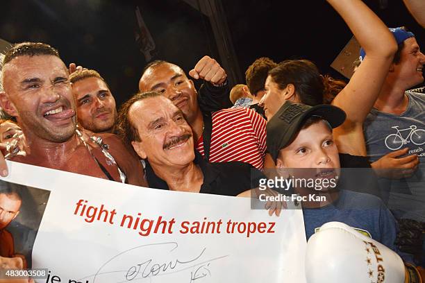 Kick boxing champion Jerome Le Banner and guests attend the finale of 'Fight Night 2015' Gala Show at La Citadelle de Saint Tropez on on August 4,...