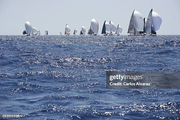 Sailing boats compete during a leg of the 34th Copa del Rey Mapfre Sailing Cup - Day 3 on August 5, 2015 in Palma de Mallorca, Spain.