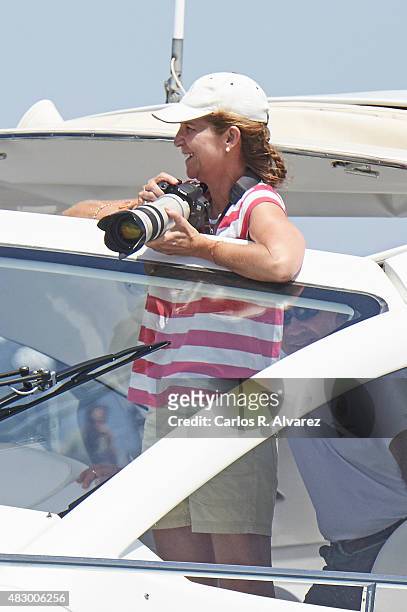 Princess Elena of Spain on board of the Somny during the 34th Copa del Rey Mapfre Sailing Cup day 3 on August 5, 2015 in Palma de Mallorca, Spain.