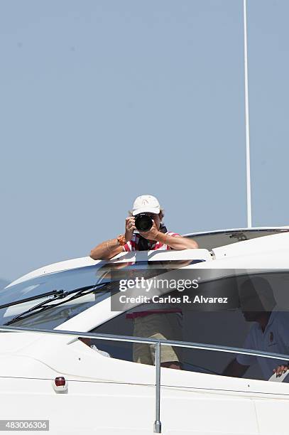 Princess Elena of Spain on board of the Somny during the 34th Copa del Rey Mapfre Sailing Cup day 3 on August 5, 2015 in Palma de Mallorca, Spain.