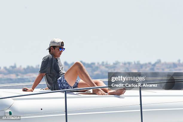 Felipe Juan Froilan Marichalar on board of the Somny during the 34th Copa del Rey Mapfre Sailing Cup day 3 on August 5, 2015 in Palma de Mallorca,...
