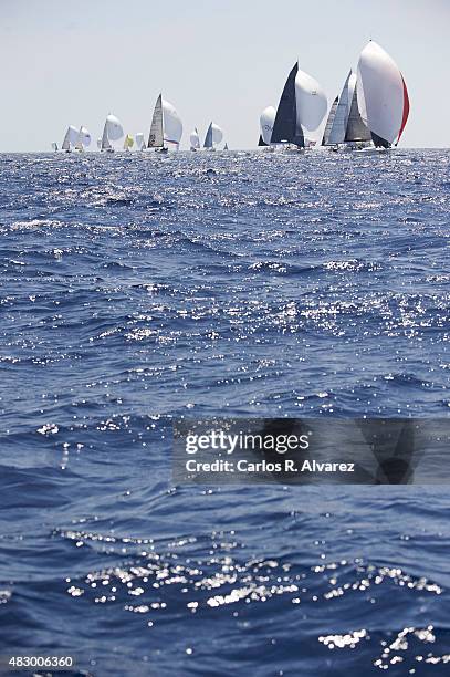 Sailing boats compete during a leg of the 34th Copa del Rey Mapfre Sailing Cup - Day 3 on August 5, 2015 in Palma de Mallorca, Spain.