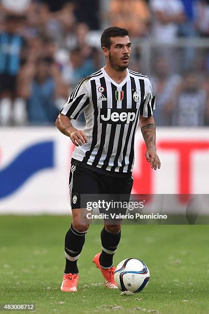 Stefano Sturaro of Juventus FC in action during the preseason friendly match between Olympique de Marseille and Juventus FC at Stade Velodrome on...