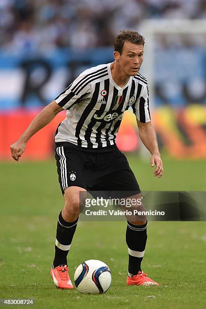 Stephan Lichtsteiner of Juventus FC in action during the preseason friendly match between Olympique de Marseille and Juventus FC at Stade Velodrome...