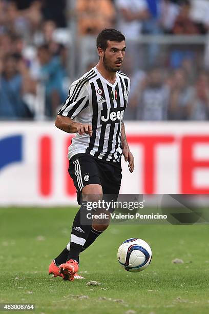 Stefano Sturaro of Juventus FC in action during the preseason friendly match between Olympique de Marseille and Juventus FC at Stade Velodrome on...