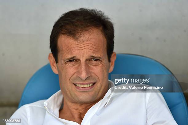 Juventus FC head coach Massimiliano Allegri looks on prior to the preseason friendly match between Olympique de Marseille and Juventus FC at Stade...