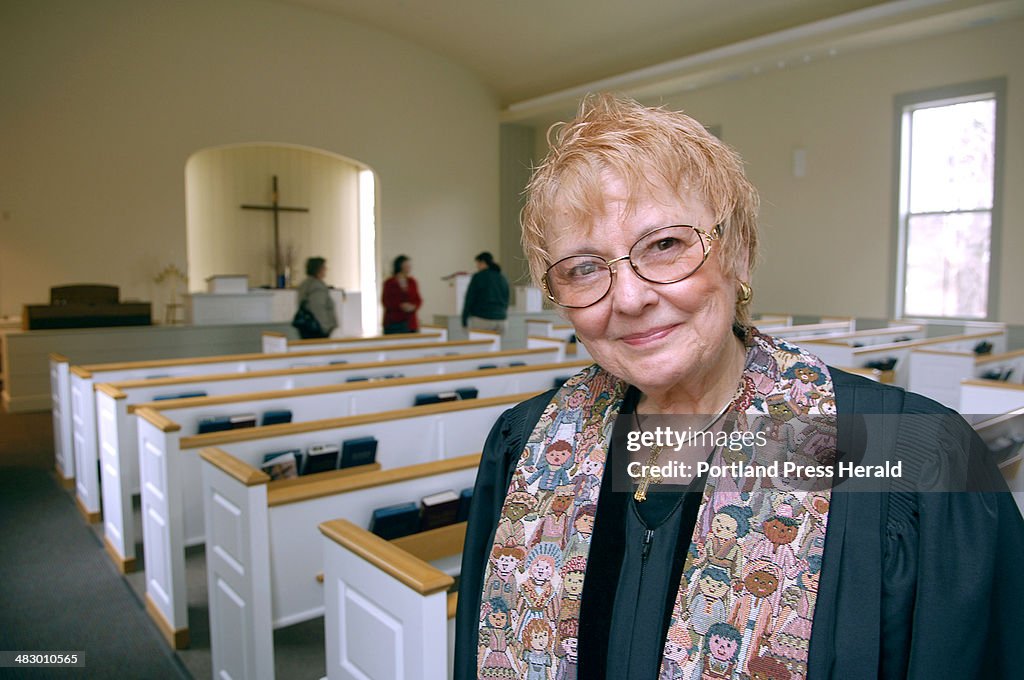 Rev. Elizabeth Nordgren of Standish at the open house for her Standish Congregational Church U.C.C.
