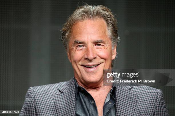 Actor Don Johnson speaks onstage during the 'Blood & Oil' panel discussion at the ABC Entertainment portion of the 2015 Summer TCA Tour at The...