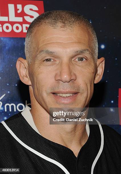 Yankees Manager Joe Girardi poses during the Portalball App Launch at Modell's Sporting Goods Store on August 5, 2015 in New York City.
