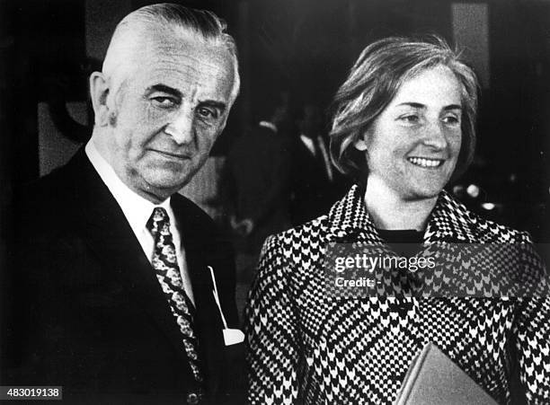 Photo taken on April 20, 1971 shows late industrialist Herbert Quandt and his wife Johanna Quandt. Johanna Quandt major shareholder of German...