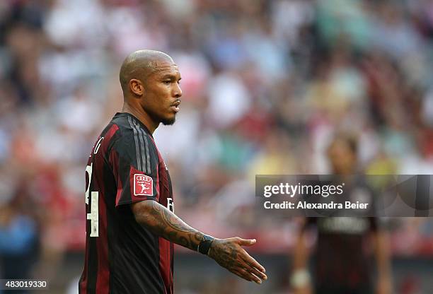 Nigel de Jong of AC Milan reacts during the Audi Cup third place match between Tottenham Hotspur and AC Milan at Allianz Arena on August 5, 2015 in...