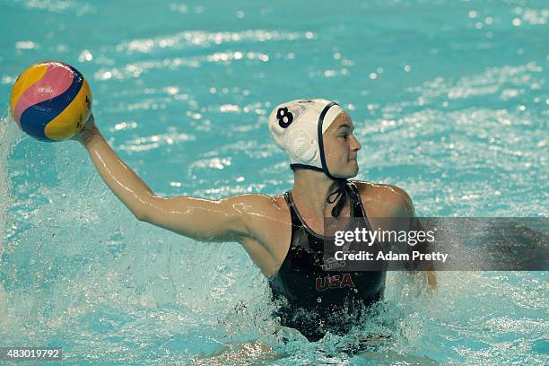 Kiley Neushul of the United States in action during the Women's Semi Final between the United States and Australia on day twelve of the 16th FINA...