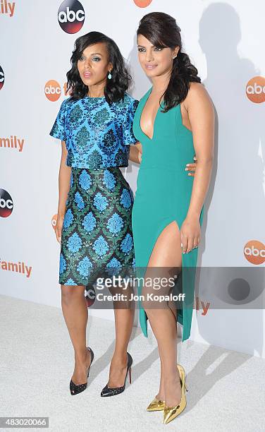 Actress Kerry Washington and Priyanka Chopra arrive at Disney ABC Television Group's 2015 TCA Summer Press Tour at the Beverly Hilton Hotel on August...