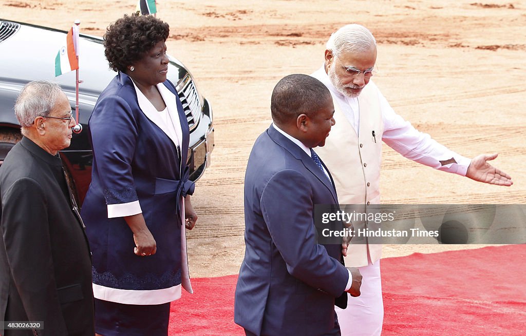 Ceremonial Reception Of President Of The Republic Of Mozambique Filipe Jacinto Nyusi In New Delhi