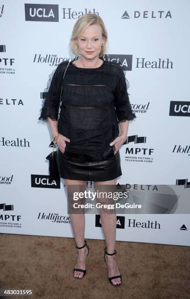 Actress Samantha Mathis arrives at the 3rd Annual Reel Stories, Real Lives event at Milk Studios on April 5, 2014 in Hollywood, California.