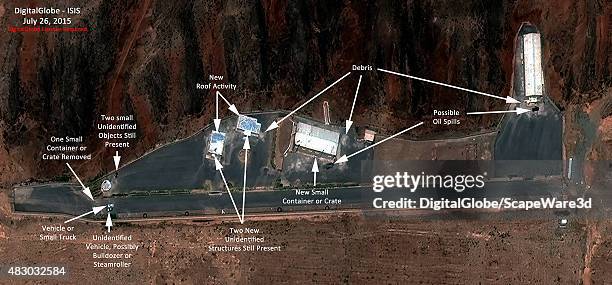 Institute for Science and International Security analysis using DigitalGlobe via Getty Images imagery is showing renewed activity at a site at the...