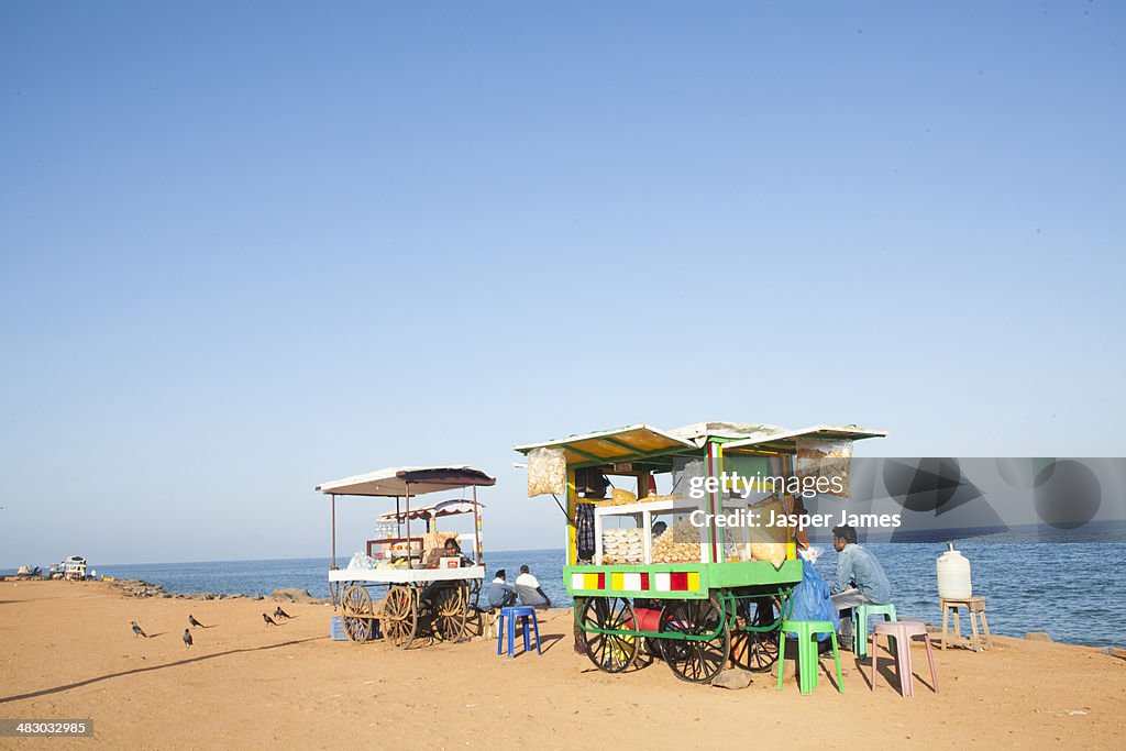 The beach front at Pondicherry,India