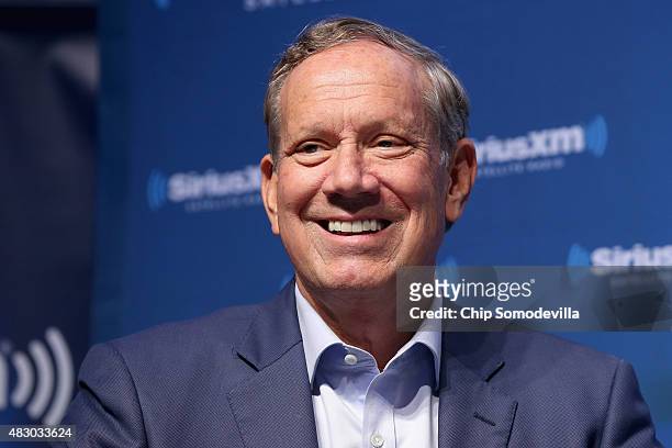 Republican presidential candidate George Pataki is interviewed by Sirius XM Patriot host David Webb during the Republican National Committee Summer...