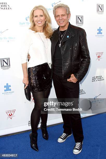 Musician Don Felder and Kathrin Nicholson attend the 2nd Light Up The Blues Concert benefiting Autism Speaks held at The Ace Hotel Theater on April...